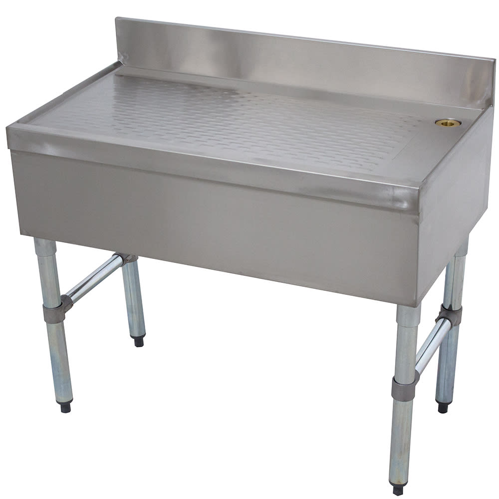 161-CRD3 36" Bar Type Modular Drainboard w/ 4" Splash, Stainless