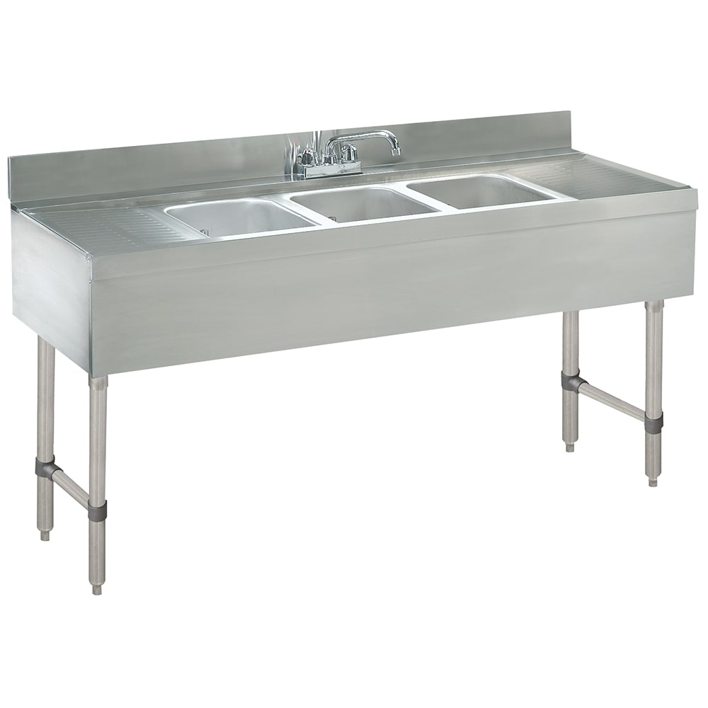 161-CRB63C 72" 3 Compartment Sink w/ 10"L x 14"W Bowl, 10" Deep