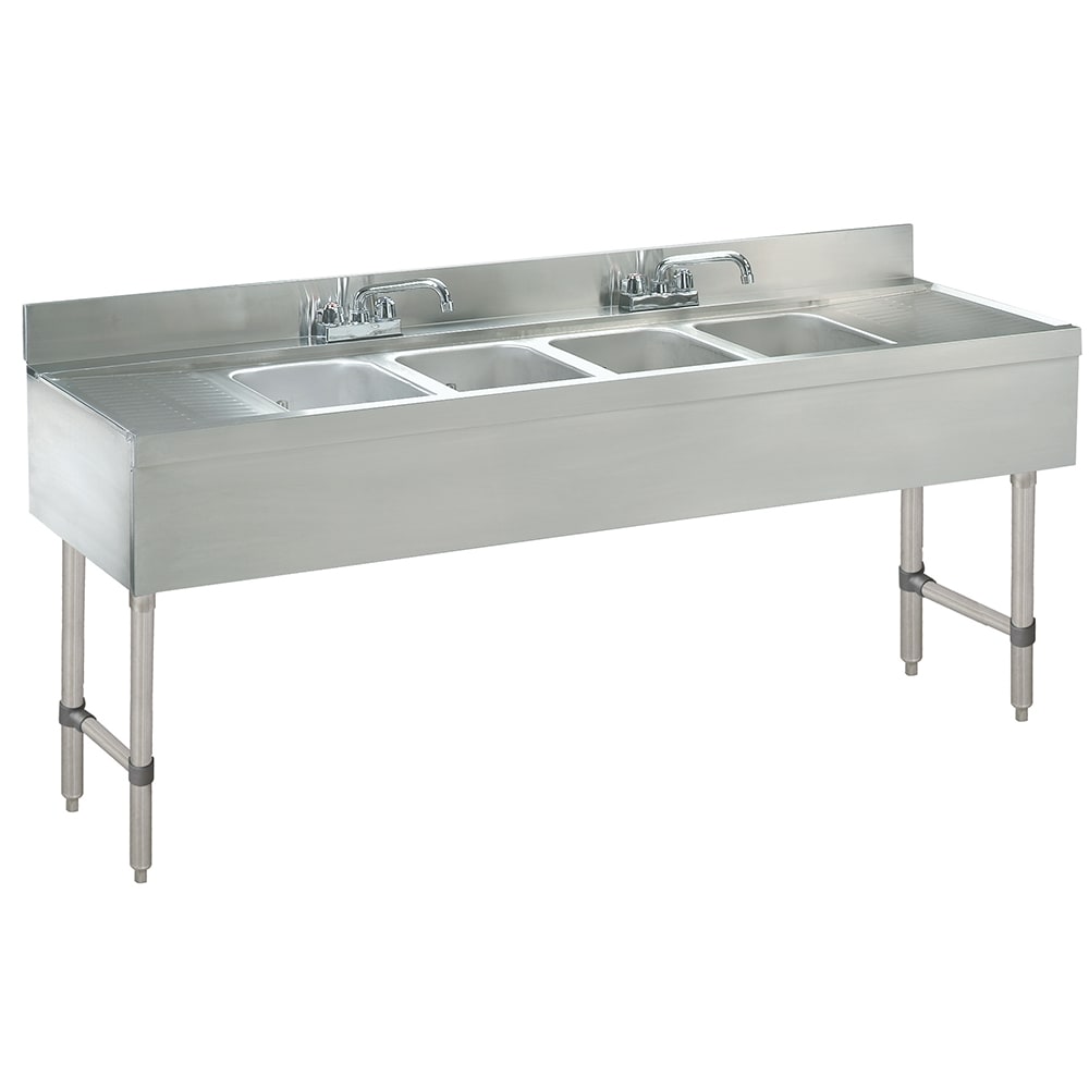 161-CRB74C 84" 4 Compartment Sink w/ 10"L x 14"W Bowl, 10" Deep