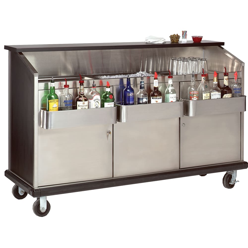 161-AMD6B 74 3/8" Portable Bar w/ 50 lb Ice Bin - Black
