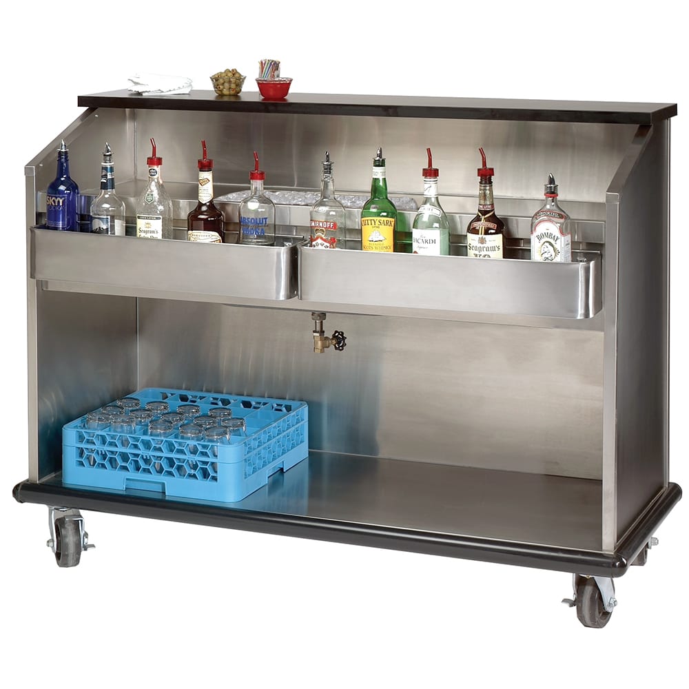 161-AMS5B 62 1/4" Portable Bar w/ 50 lb Ice Bin - Black