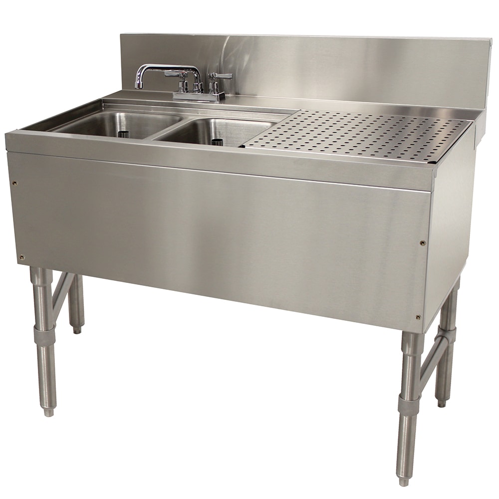 161-PRB2432L 36" 2 Compartment Sink w/ 10"L x 14"W Bowl, 10" Deep