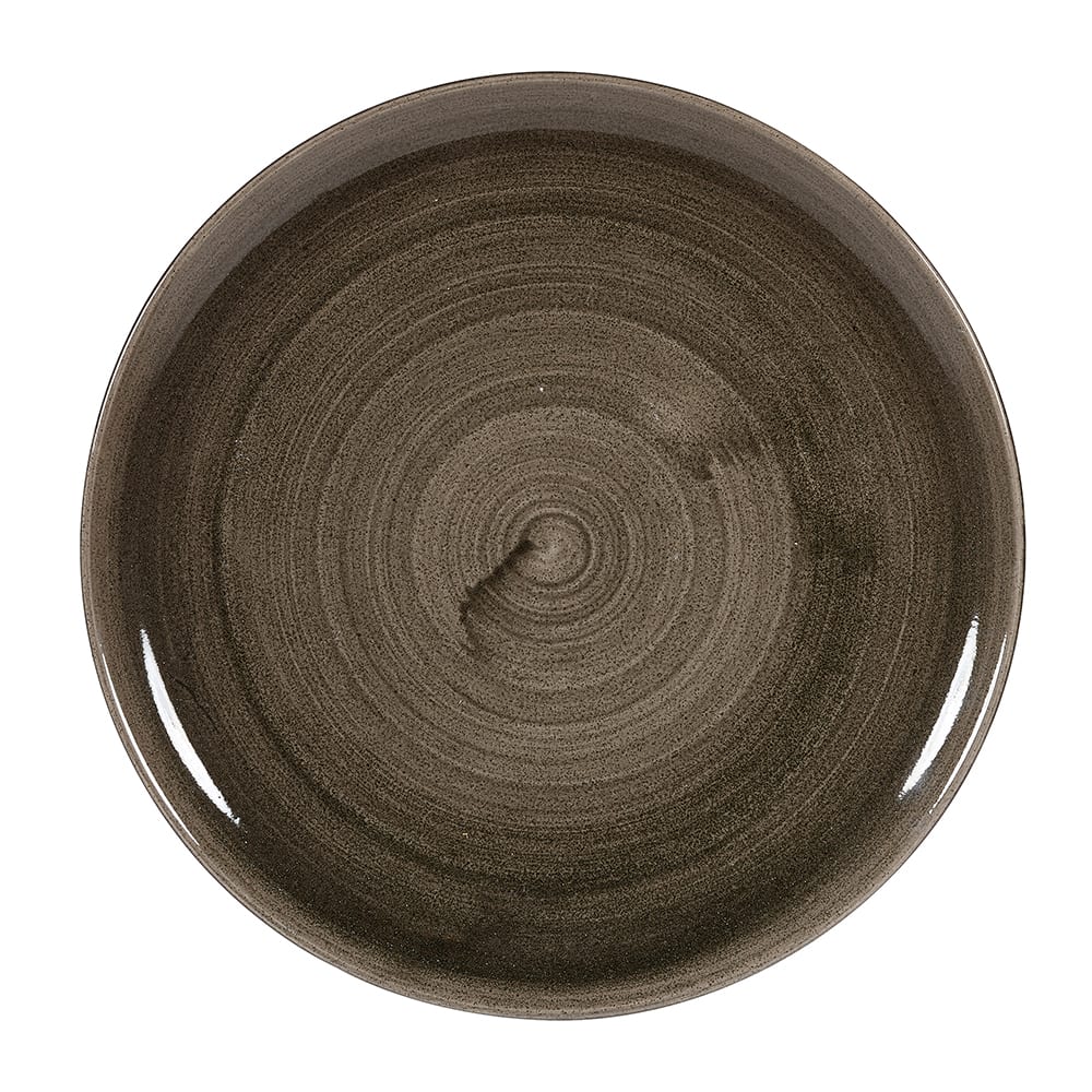 893-PAIBEV121 12 3/4" Round Patina Plate - Ceramic, Iron Black