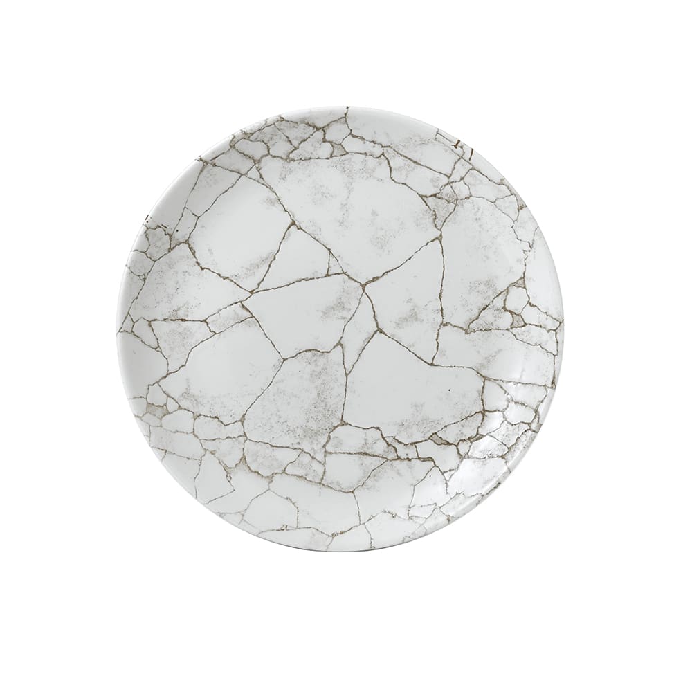 893-KTAGEV101 10 1/4" Round Kintsugi Plate - Ceramic, Agate Grey