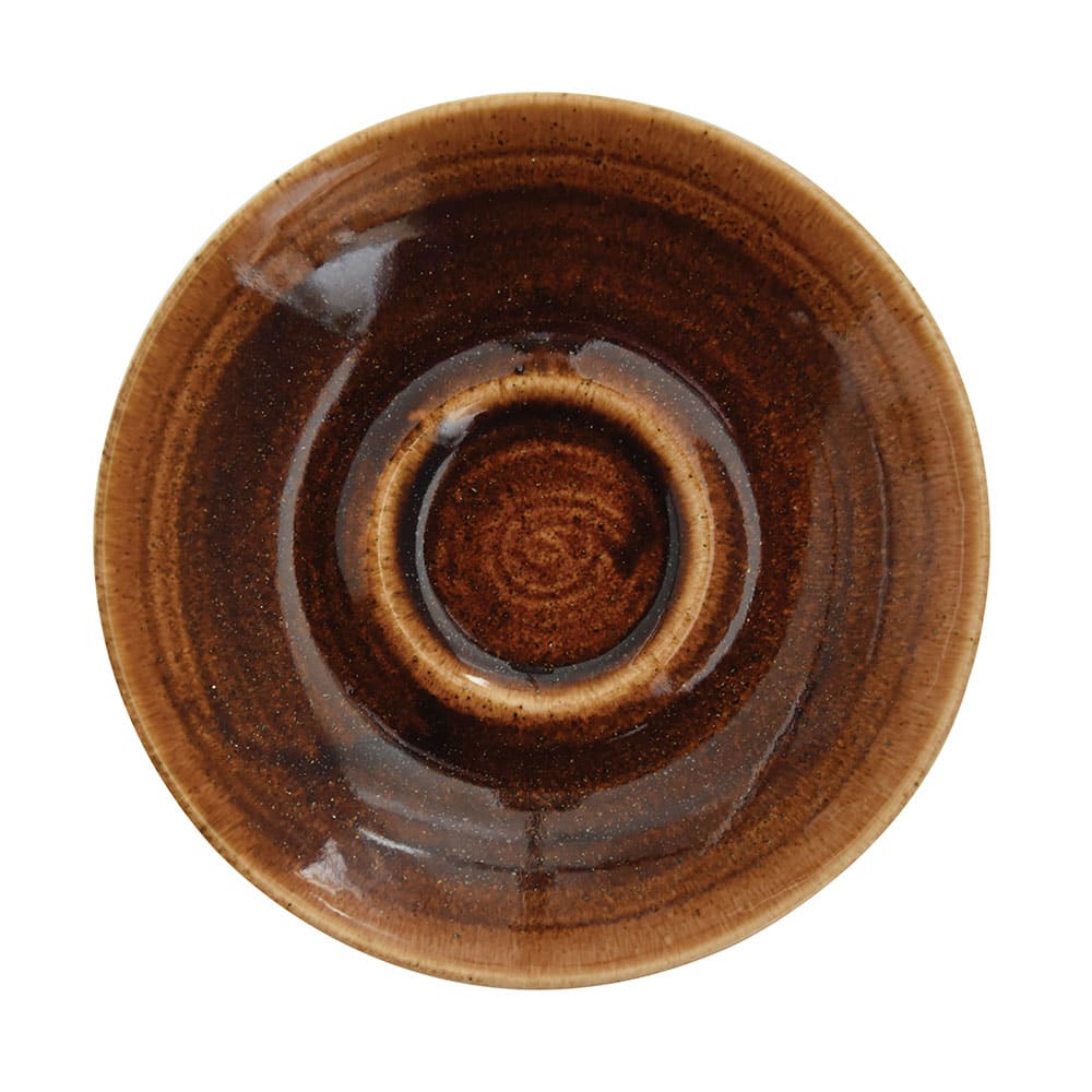 893-MOVCCSS1 6 1/4" Round Monochrome Cappuccino Saucer - Ceramic, Vintage Copper