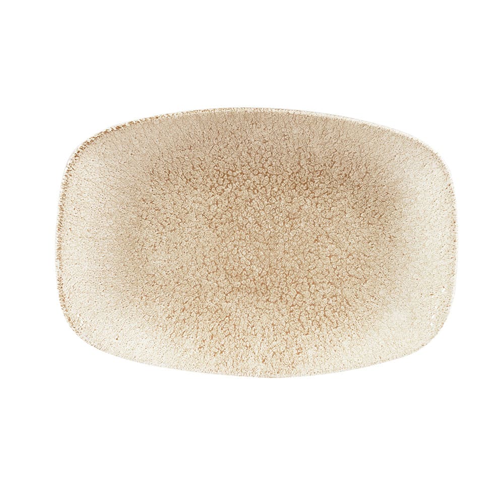 893-RKAGOBL31 10 1/4" x 8" Oblong Raku Chef's Plate - Ceramic Agate Grey