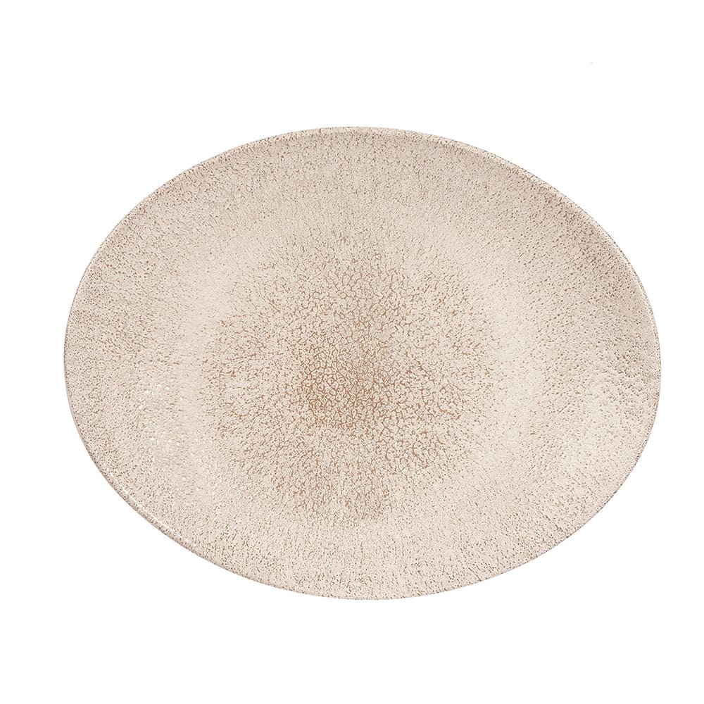893-RKAGOP121 Oval Raku Plate - 12 1/2" x 10", Ceramic, Agate Grey