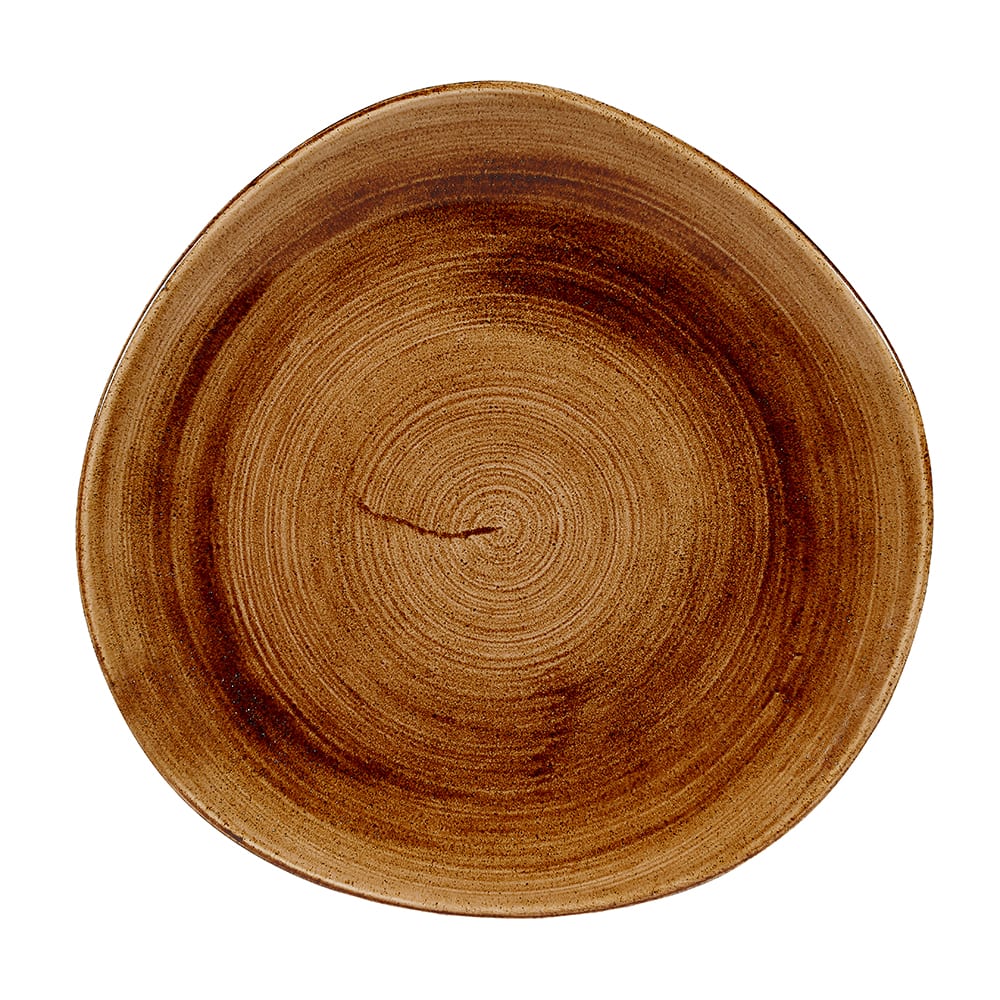 893-PAVCOG111 11 1/4" Round Patina Plate - Ceramic, Vintage Copper