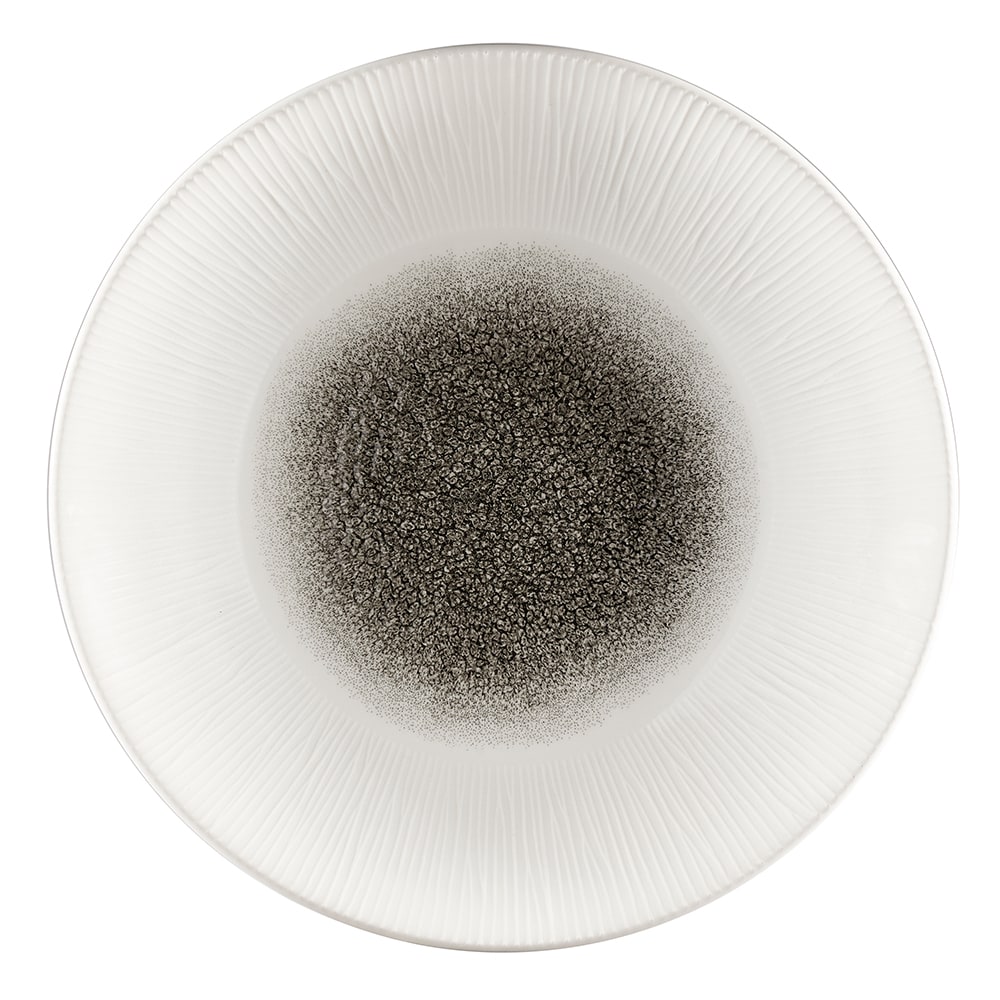 893-RKBQLD251 10" Round Raku Plate - Ceramic, Quartz Black