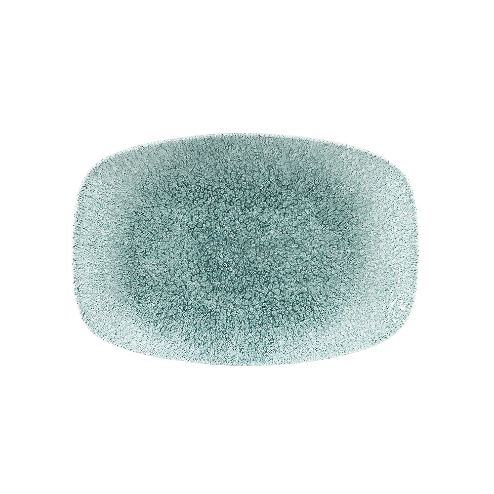 893-RKJGOBL31 10 1/4" x 8" Oblong Raku Chef's Plate - Ceramic Jade Green