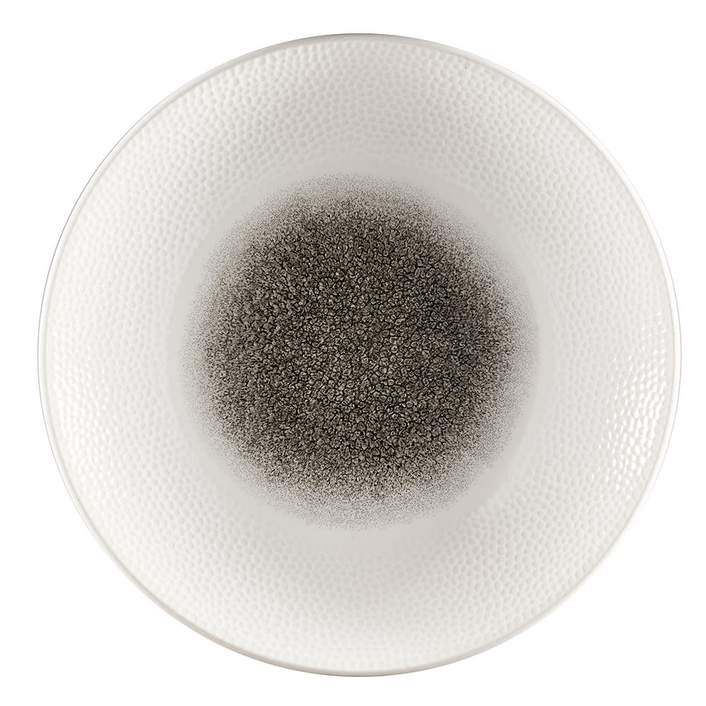 893-RKBQID271 11" Round Raku Plate - Ceramic, Quartz Black