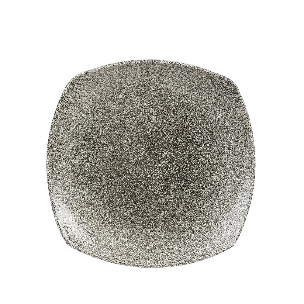 893-RKBQSP91 8 1/2" Square X Squared Plate - Ceramic, Quartz Black
