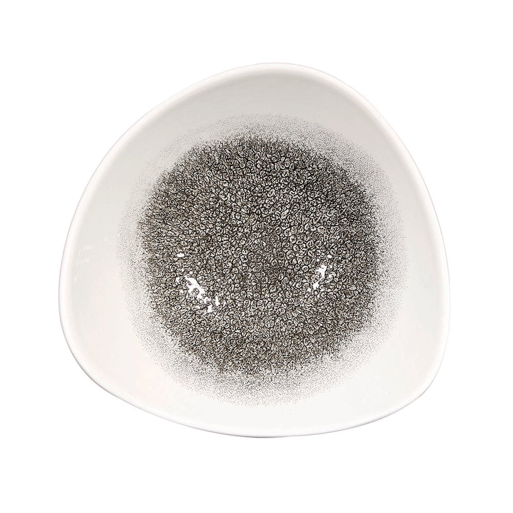 893-RKBQTRB71 13 oz Triangular Raku Bowl - Ceramic, Quartz Black