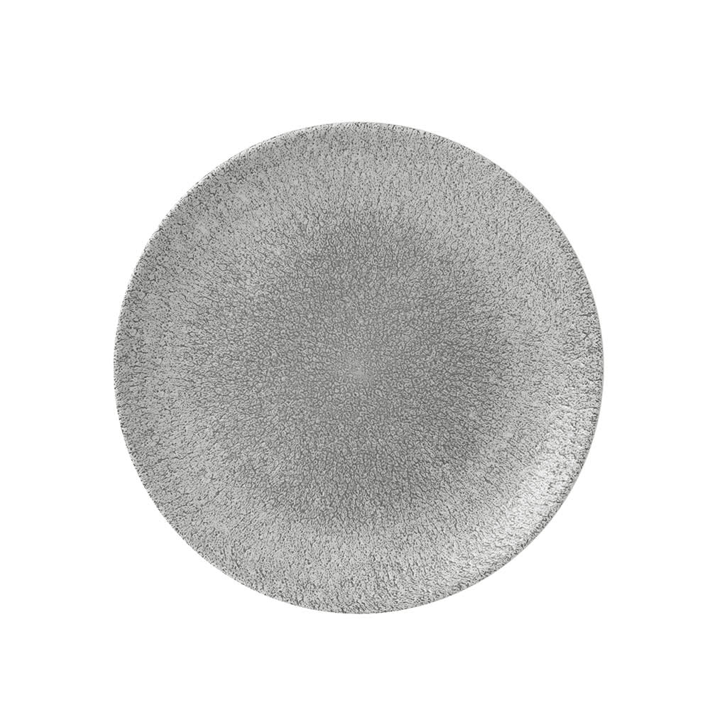 893-RKGJEV101 10 1/4" Round Raku Plate - Ceramic, Jasper Grey