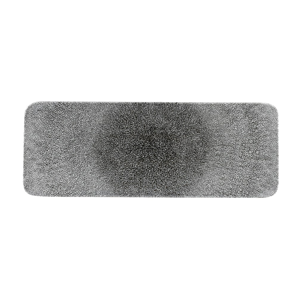 893-RKBQRST1 14 3/4" x 5 1/2" Rectangular Raku Platter - Fine China, Quartz Black