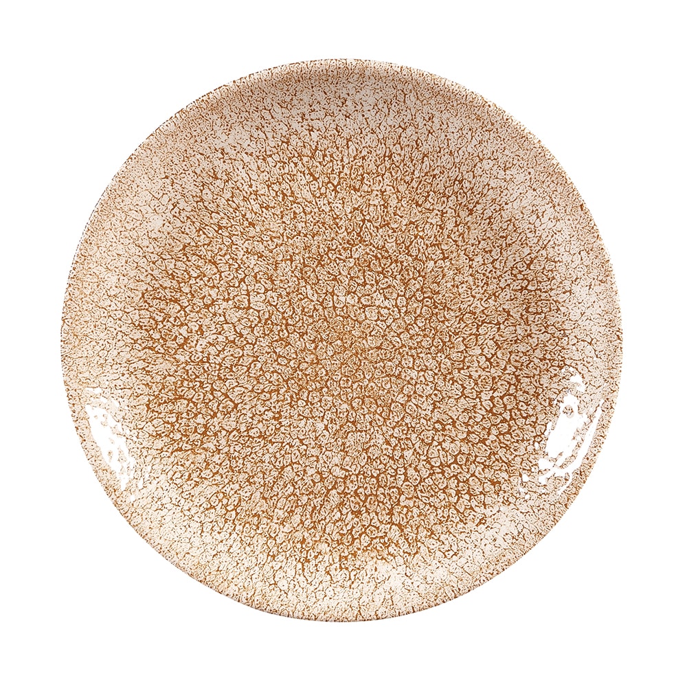 893-RKGOEVP61 6 1/2" Round Raku Plate - Ceramic, Garnet Orange
