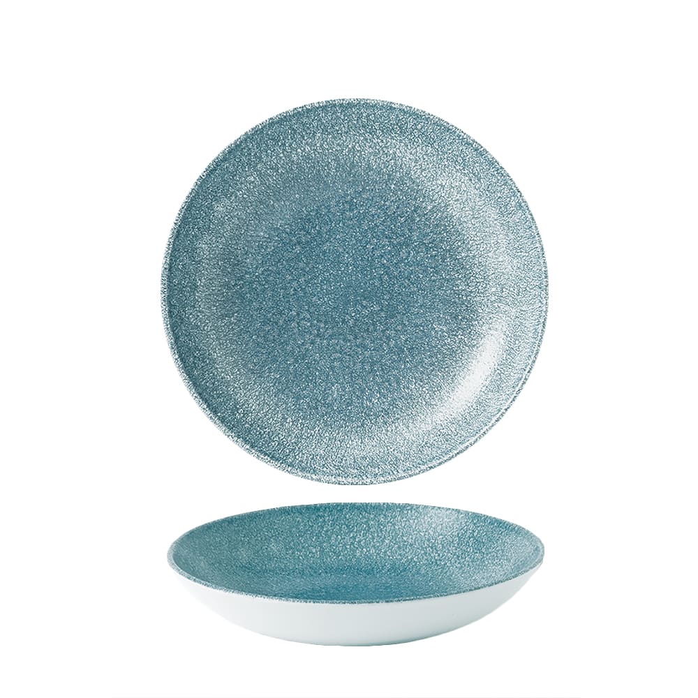 893-RKTBEVB71 15 oz Round Raku Bowl - Ceramic, Topaz Blue