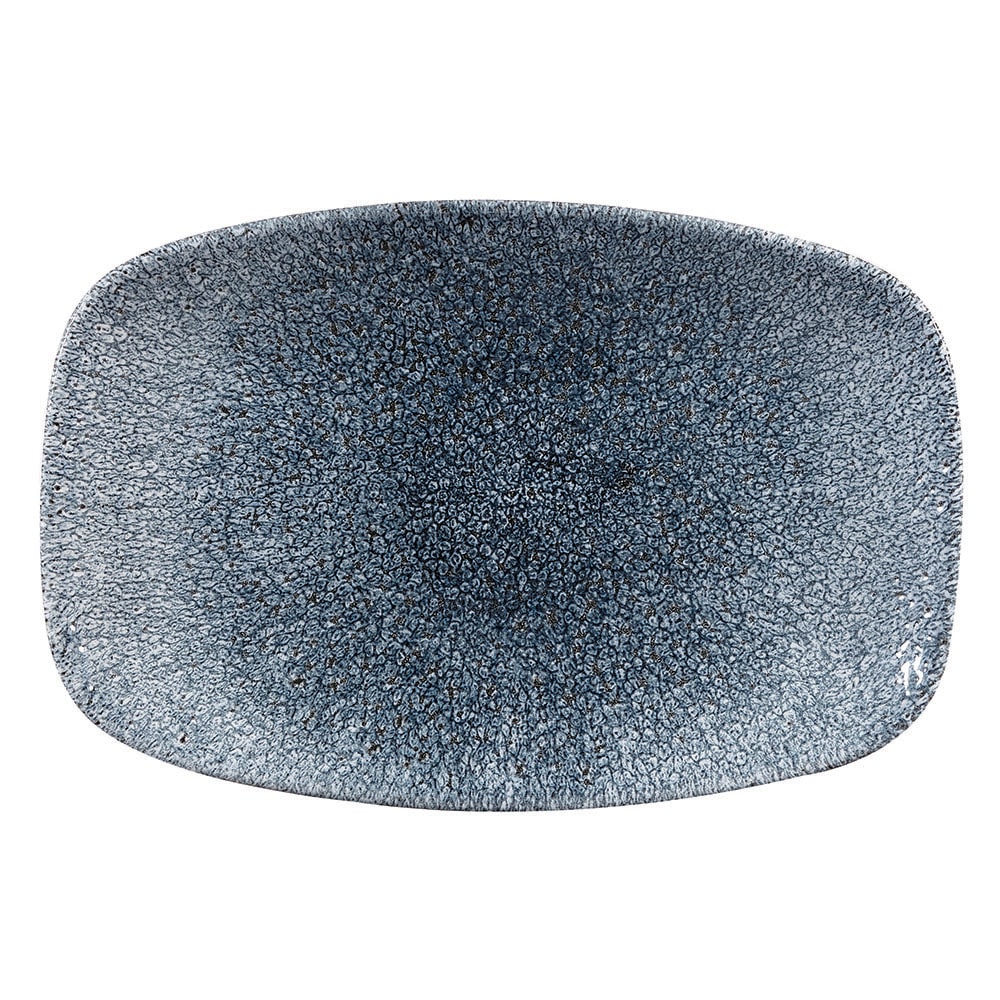 893-RKTBOBL21 9 1/3" x 6 1/8" Oblong Raku Plate - Ceramic Topaz Blue