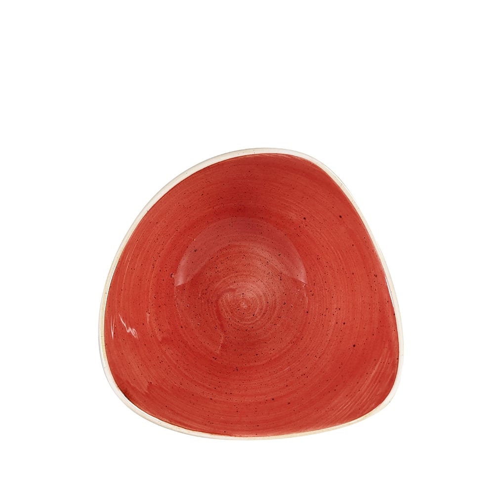 893-SBRSTRB61 9 oz Triangular Lotus Bowl - Ceramic, Berry Red