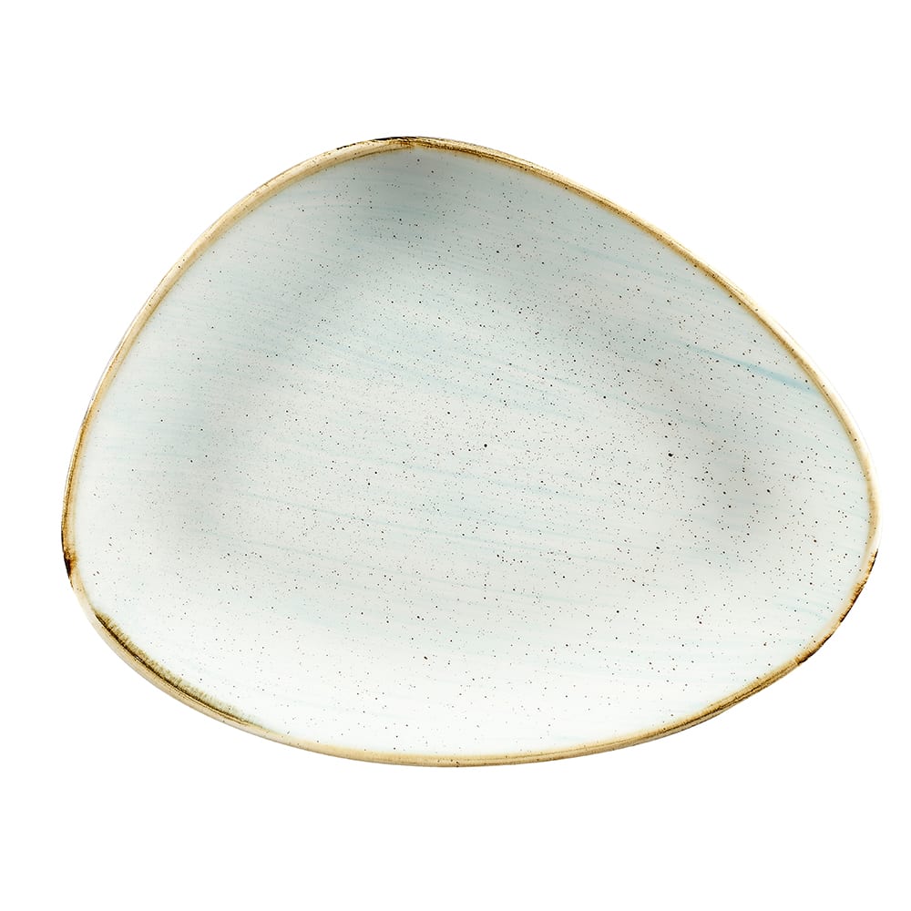 893-SDESTC261 Triangular Stonecast® Chef's Plate - 10 3/8" x 8", Ceramic, Duck Egg