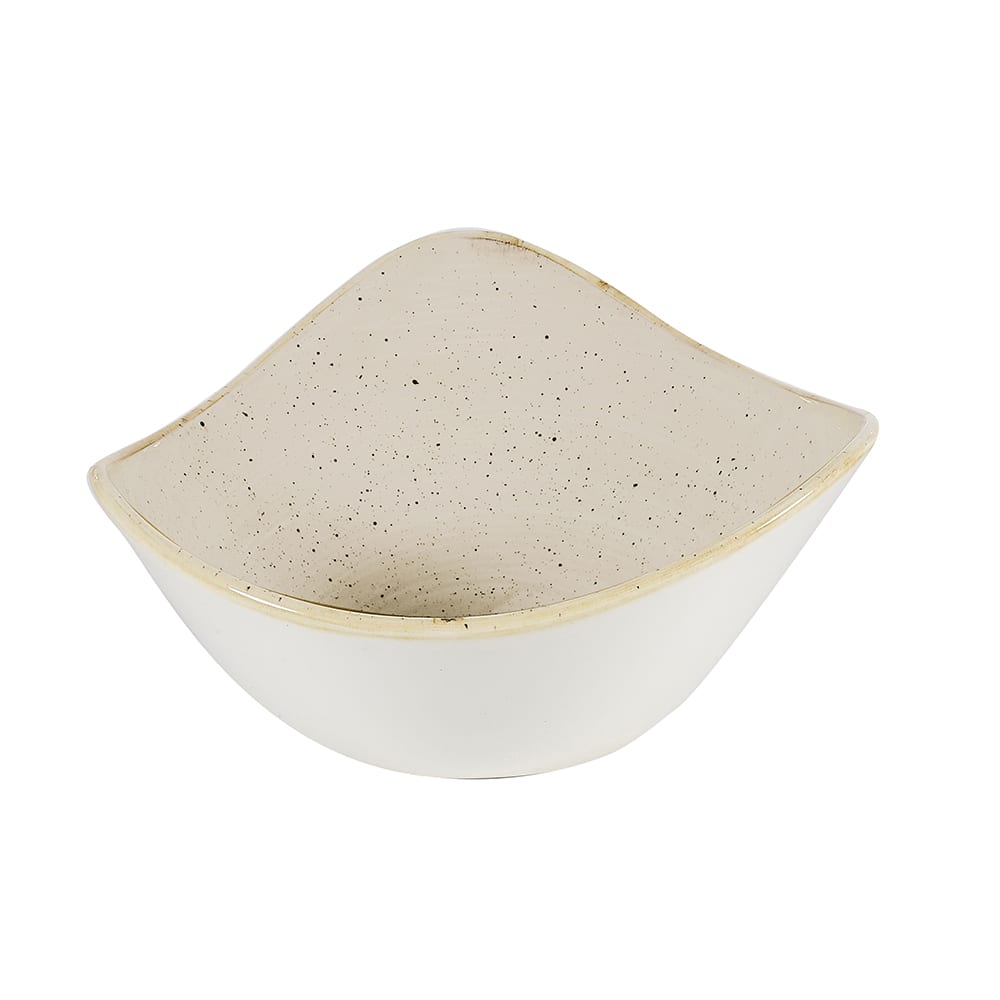 893-SNMSTRB71 13 oz Triangular Lotus Bowl - Ceramic, Nutmeg Cream