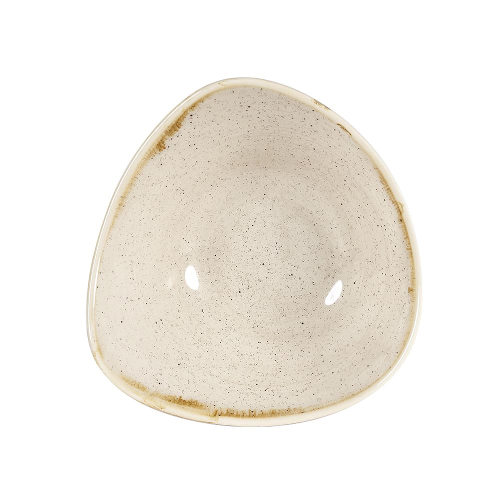 893-SNMSTRB61 9 oz Triangular Lotus Bowl - Ceramic, Nutmeg Cream