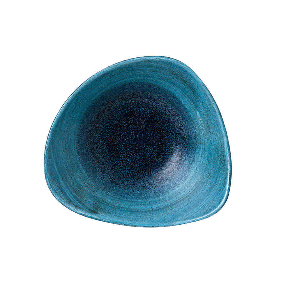 893-SALGTRB71 13 oz Triangular Aqueous Bowl - Ceramic, Lagoon
