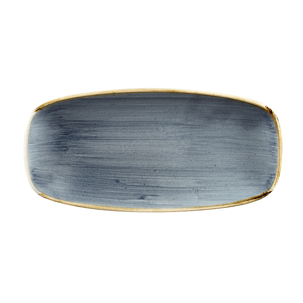 893-SBBSXO101 10 1/2" x 5" Oblong Stonecast® Chef's Plate - Ceramic Blueberry
