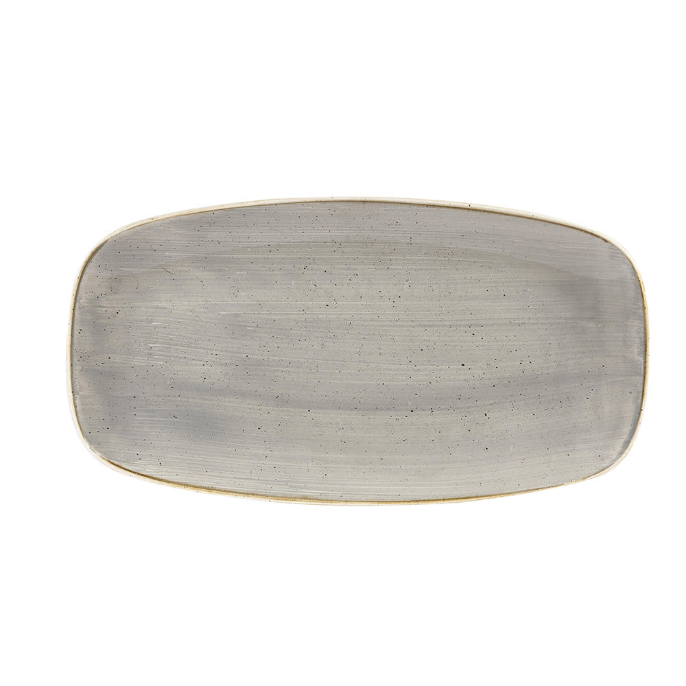 893-SPGSXO111 11 3/4" x 6" Oblong Stonecast® Chef's Plate - Ceramic Gray