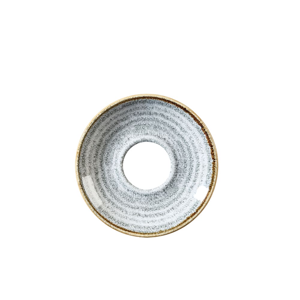893-SPSGESS1 4 1/2" Round Homespun Espresso Saucer - Ceramic, Stone Gray
