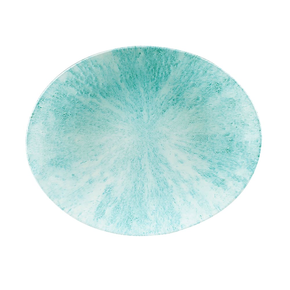 893-STAMOP121 Oval Studio Prints® Plate - 12 1/2" x 10", Ceramic, Aquamarine