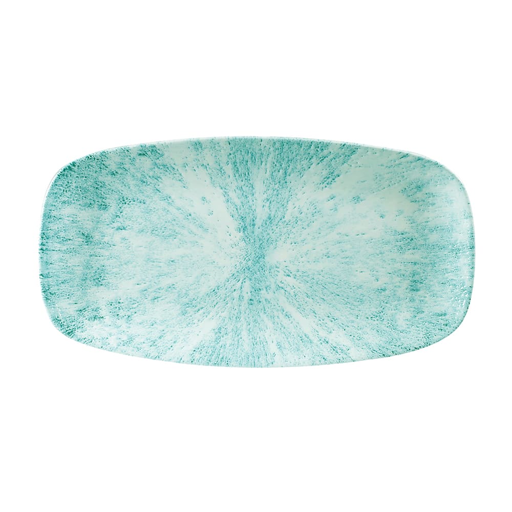893-STAMXO111 11 3/4" x 6" Oblong Stone Chef's Plate - Ceramic Aquamarine