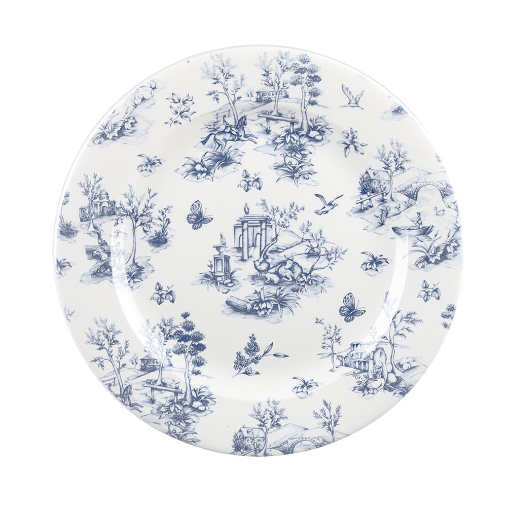 893-TOPVP651 6 5/8" Round Vintage Prints Tea Plate - Ceramic, Toile Prague