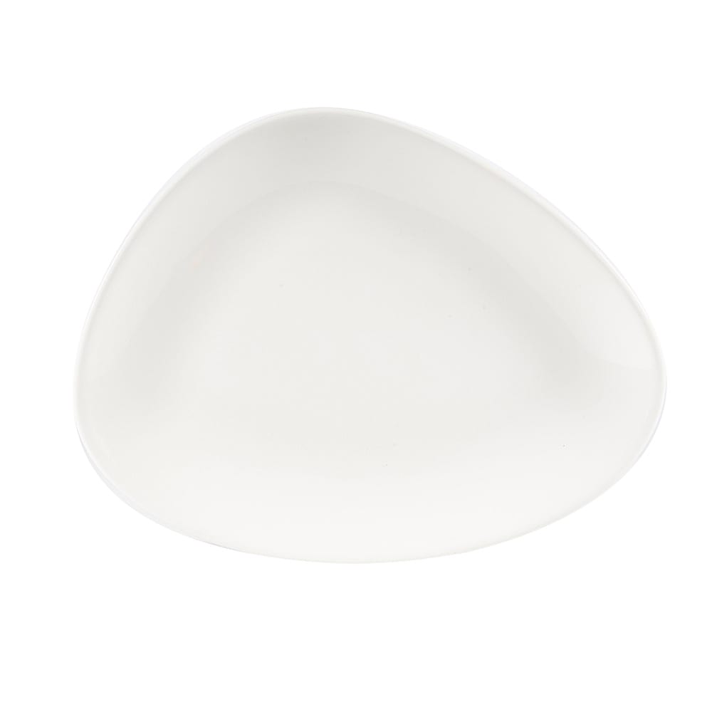 893-WHTC201 Triangular Lotus Chef's Plate - 7 7/8" x 5 7/8", Ceramic, White