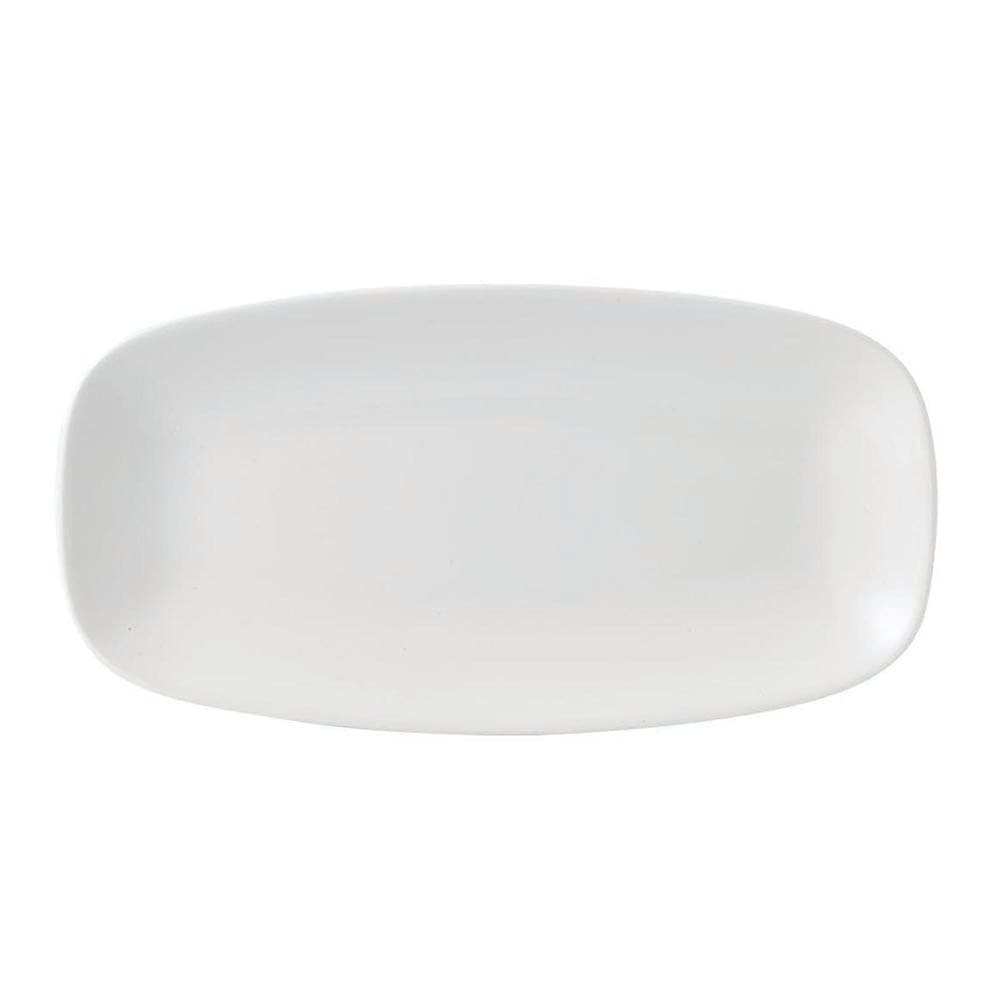 893-WHXO111 11 3/4" x 6" Oblong X Squared Plate - Ceramic, White