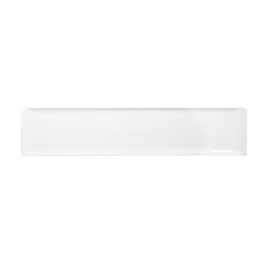 893-ZPLMRW41 Rectangular Alchemy® Buffet Tray - 18 1/4" x 4 1/8", Melamine, White