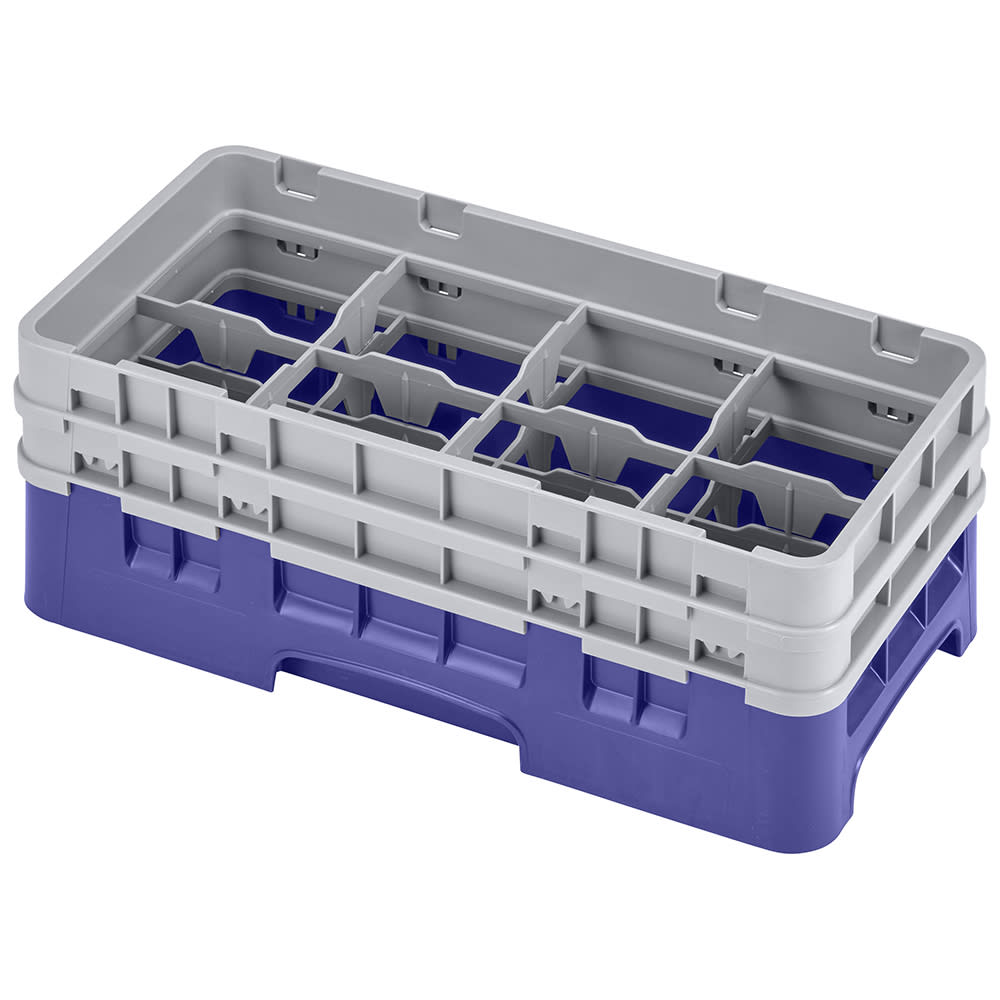 144-8HS434186 Camrack Glass Rack - Half Size, (2)Extenders, 8 Compartments, Navy Blue