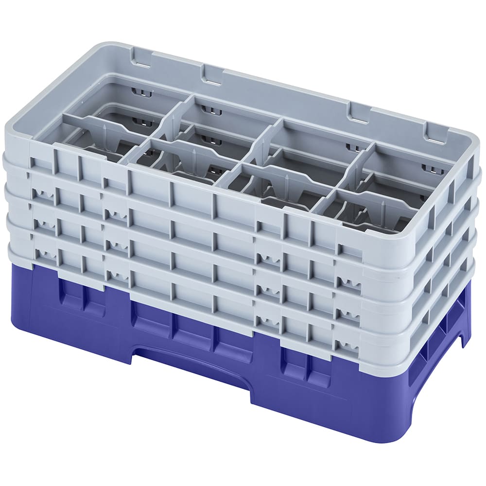 144-8HS800186 Camrack Glass Rack - Half Size, (4)Extenders, 8 Compartments, Navy Blue