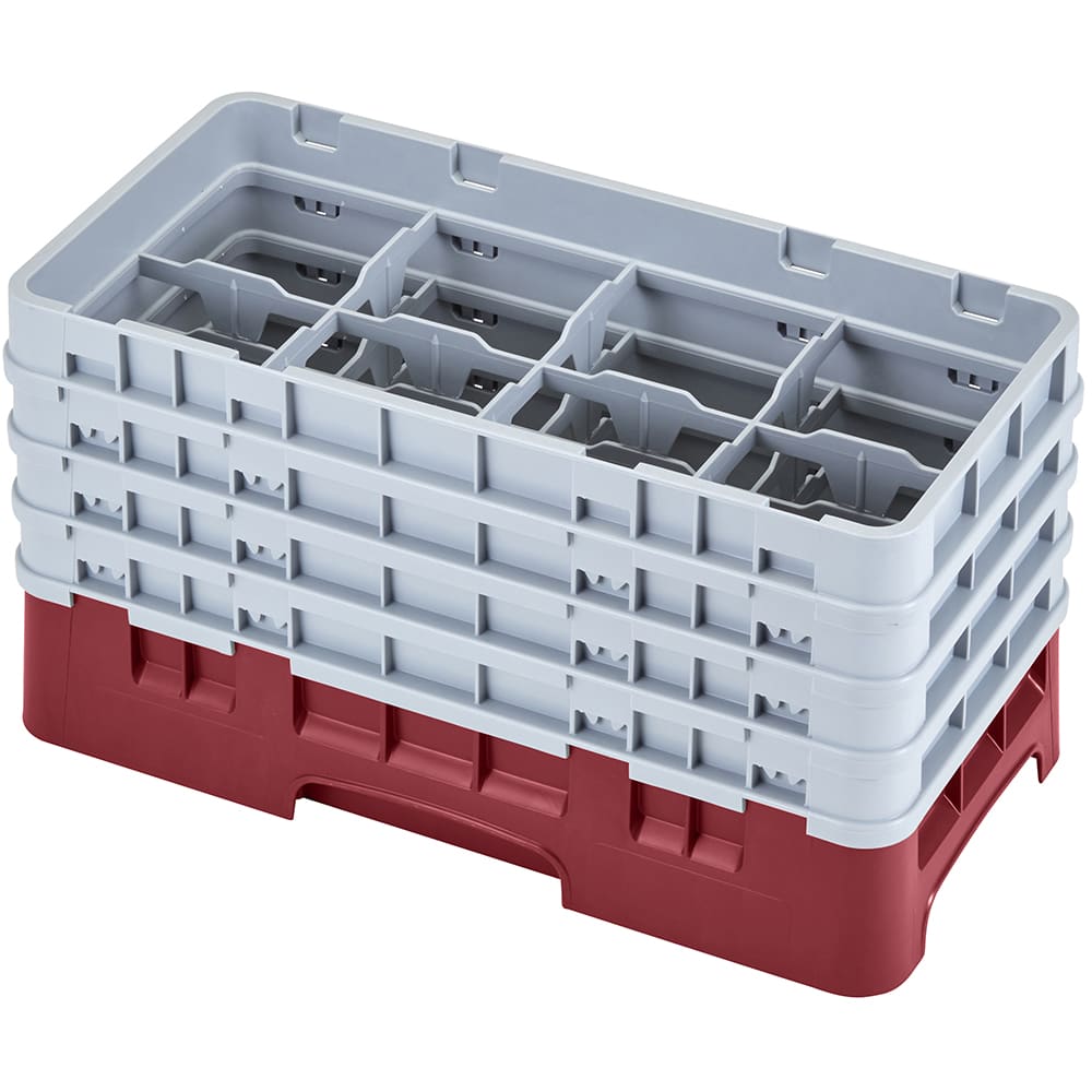 144-8HS800416 Camrack Glass Rack - Half Size, (4)Extenders, 8 Compartments, Cranberry