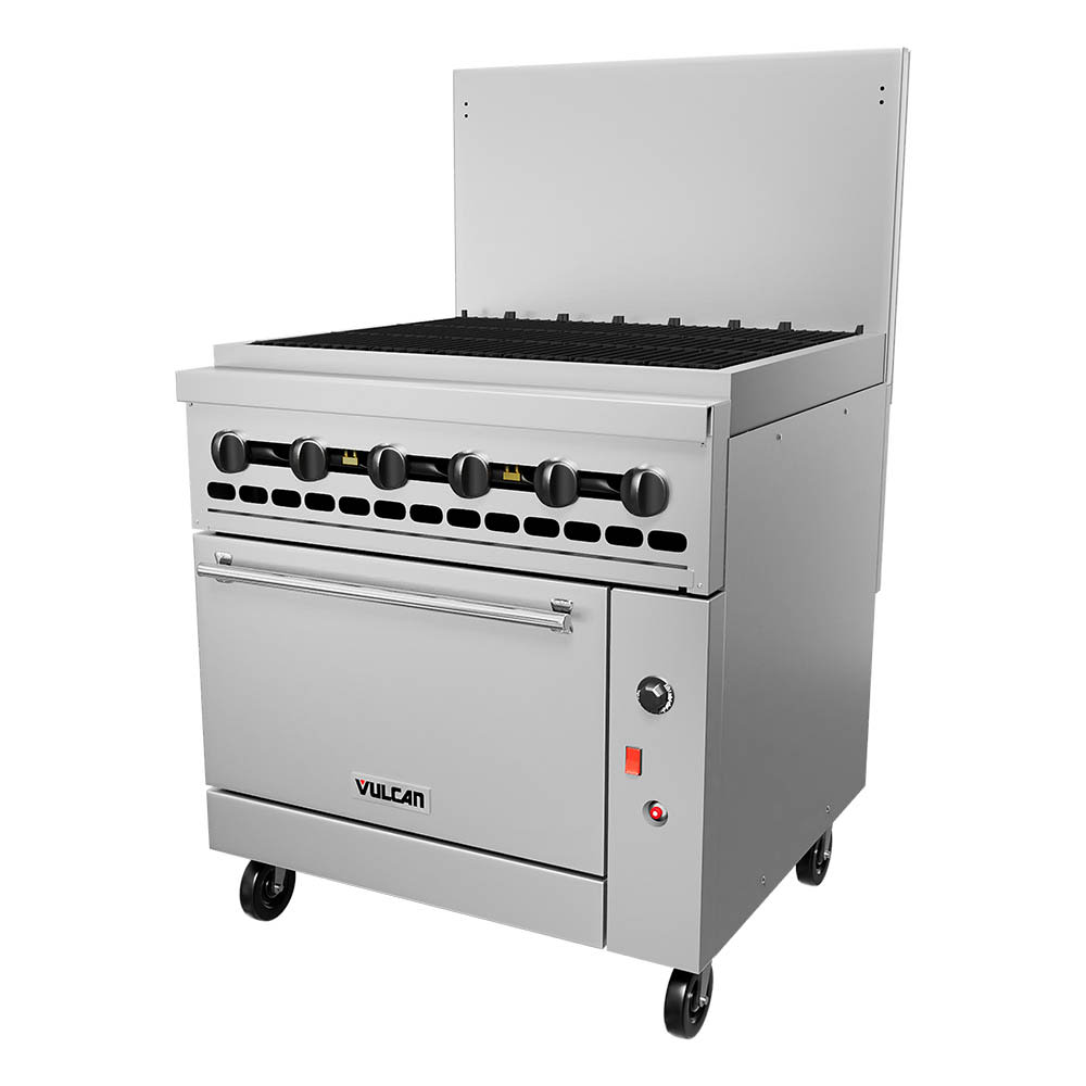 207-36R36CBP 36" Gas Range w/ Charbroiler & Refrigerated Base, Liquid Propane