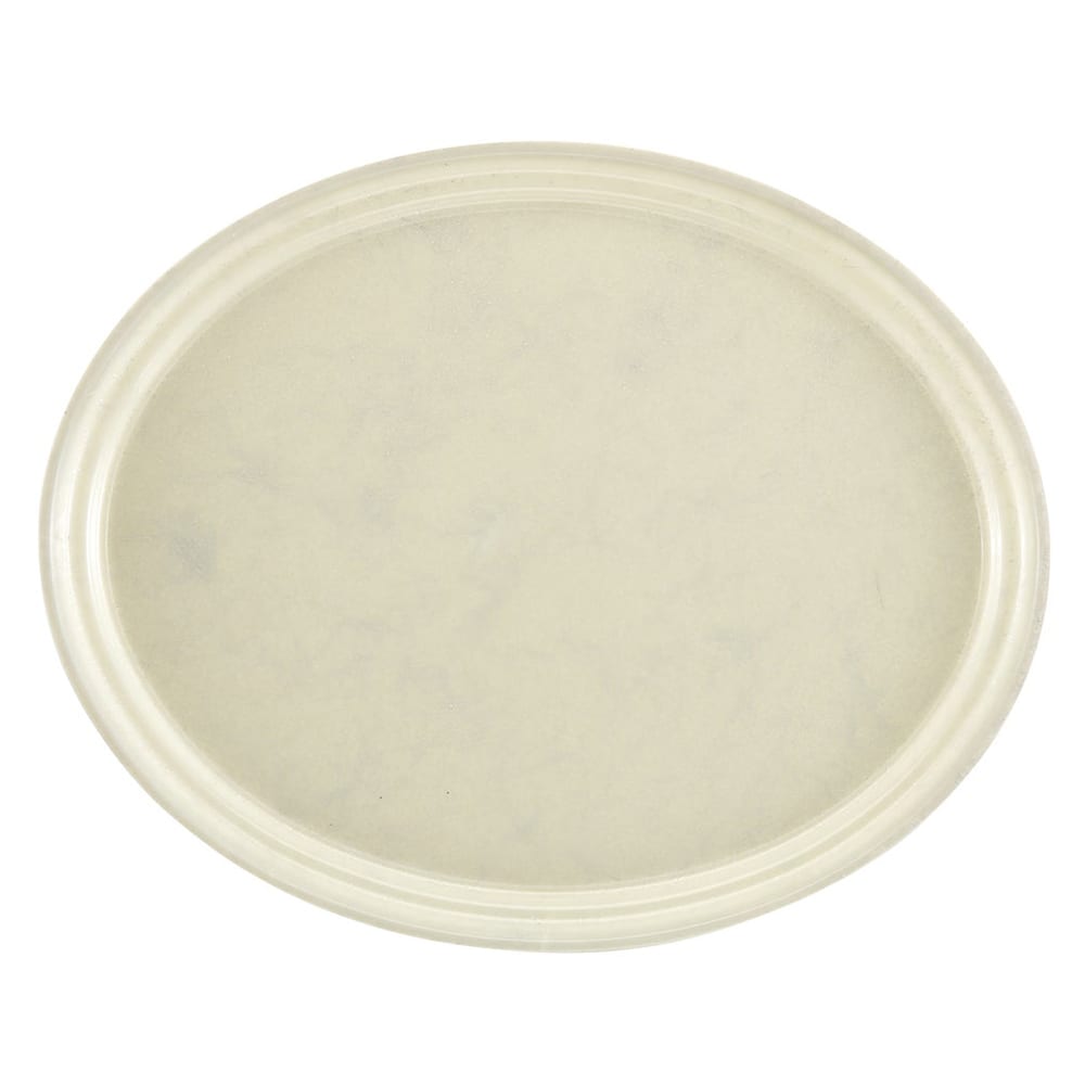 144-2700101 Oval Serving Camtray - 22x27", Fiberglass, Antique Parchment