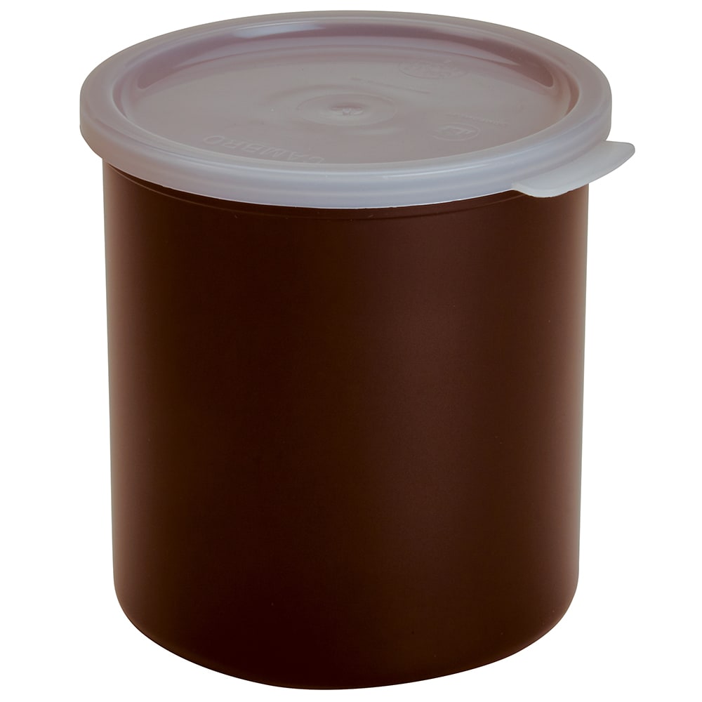 144-CP27195 2 7/10 qt Crock with Lid - Reddish Brown