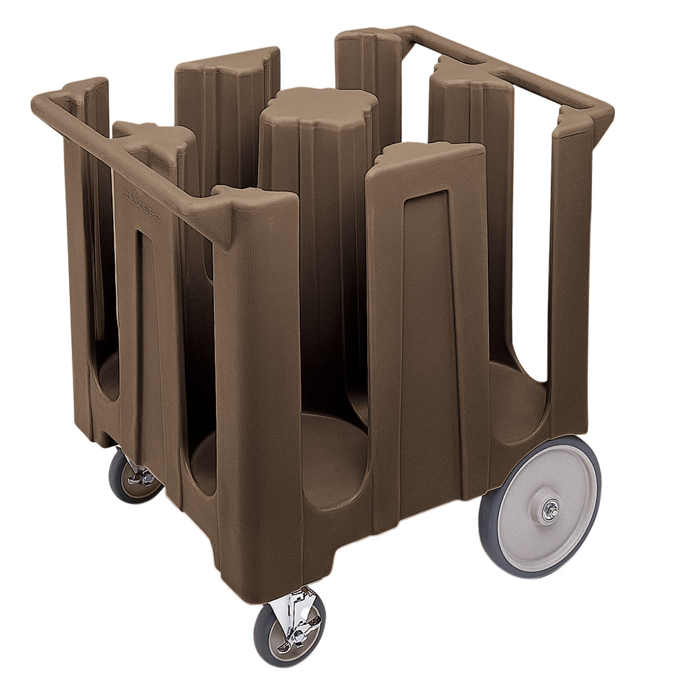 144-DC1225131 32 3/4" Mobile Dish Caddy w/ (4) Columns - Plastic, Dark Brown