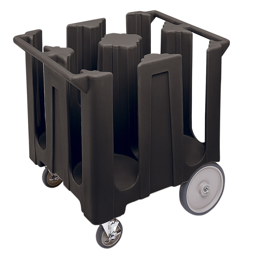 144-DC1225110 32 3/4" Mobile Dish Caddy w/ (4) Columns - Plastic, Black