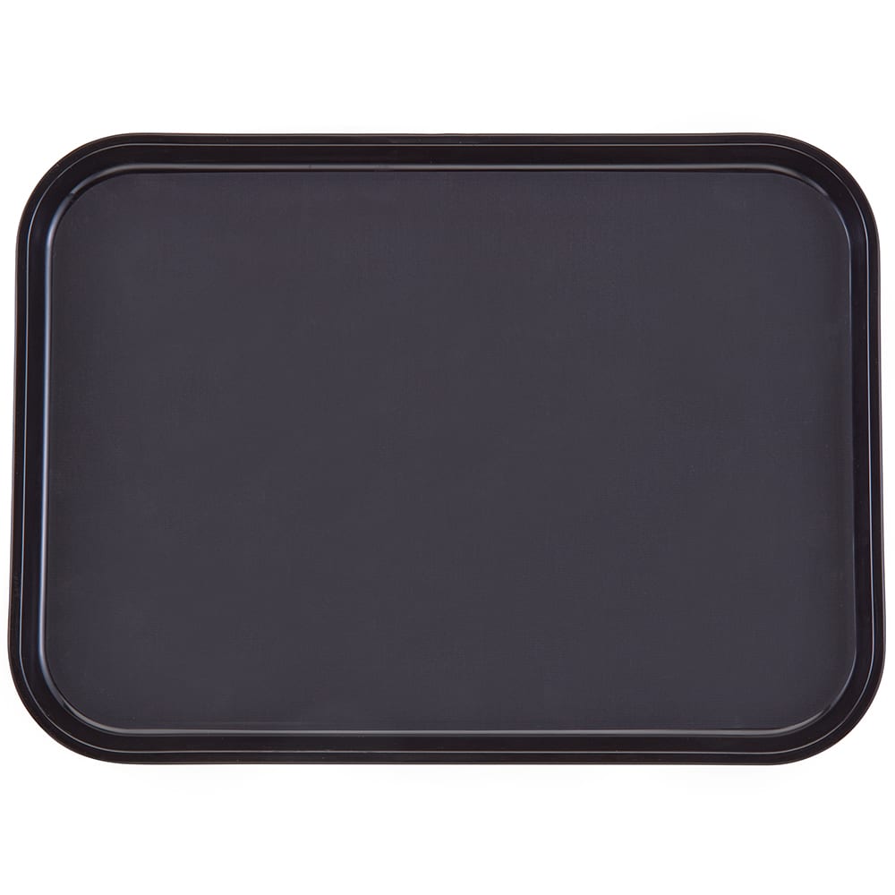 144-PT1014110 Rectangular Polytread Tray - 10 9/16x13 5/8" Black