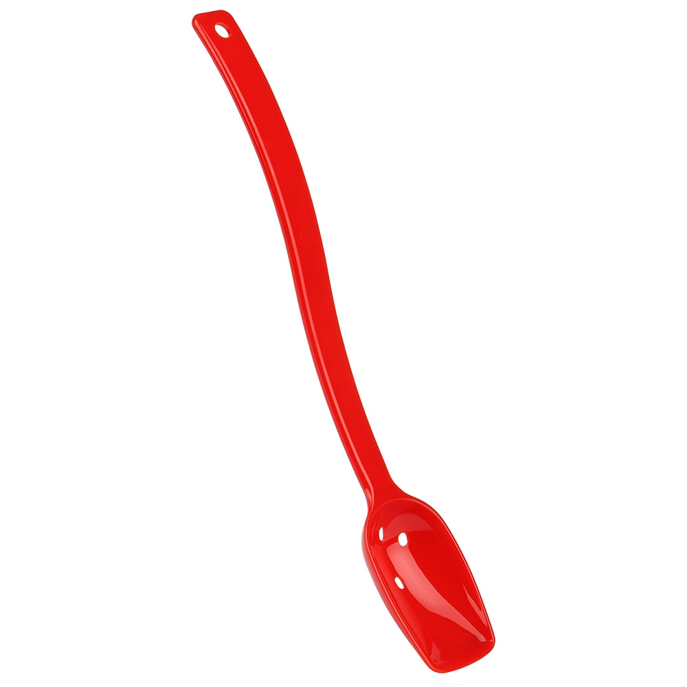 144-SPOP10CW404 10" Perforated Deli Spoon - Red