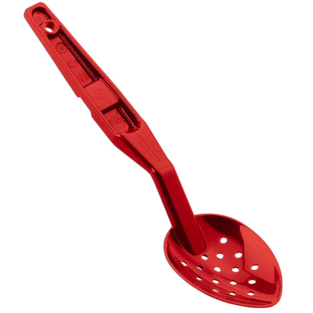 144-SPOP11CW404 11" Perforated Deli Spoon - Red