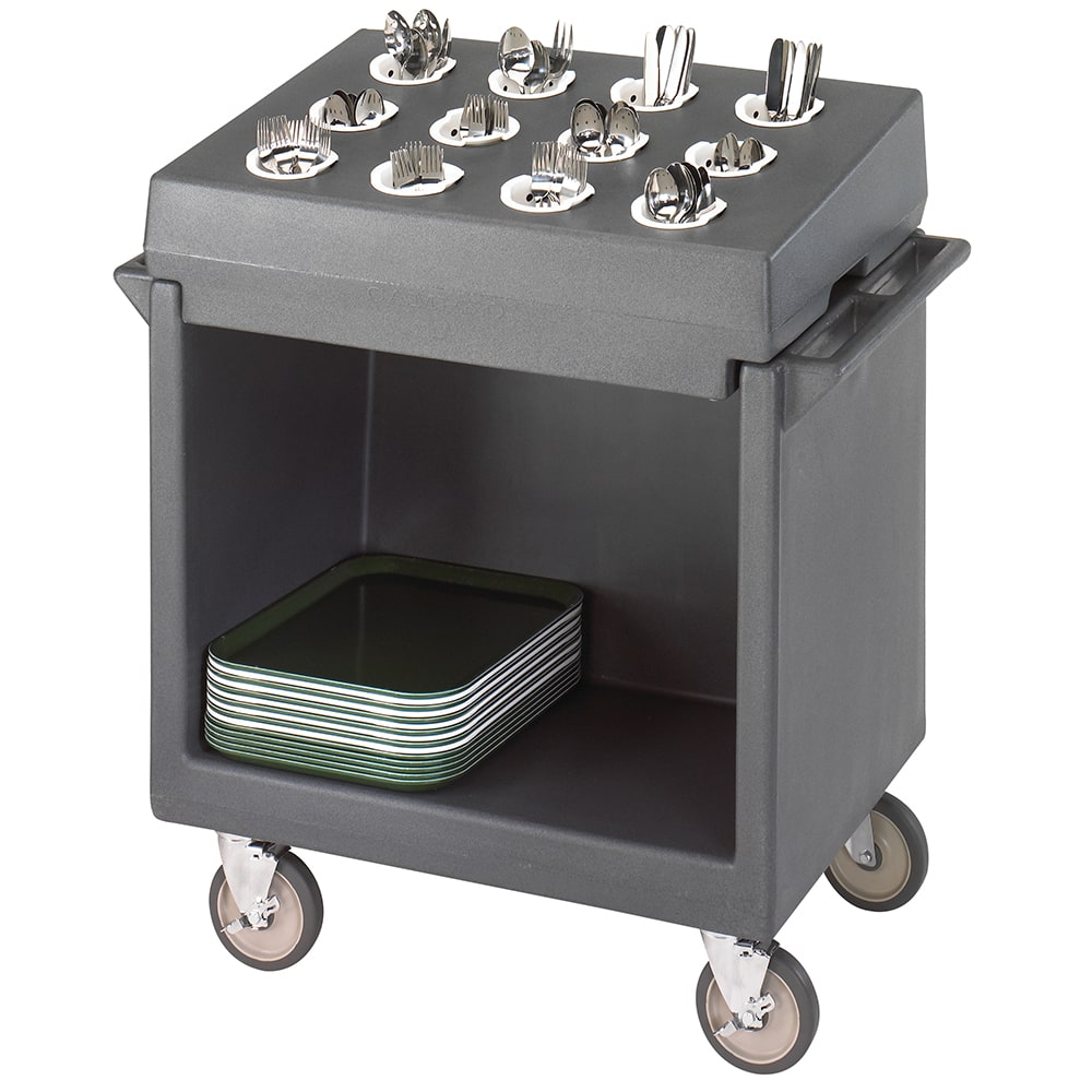 144-TDCR12191 Dish Cart & Cutlery Rack - 12 Compartment, Granite Gray