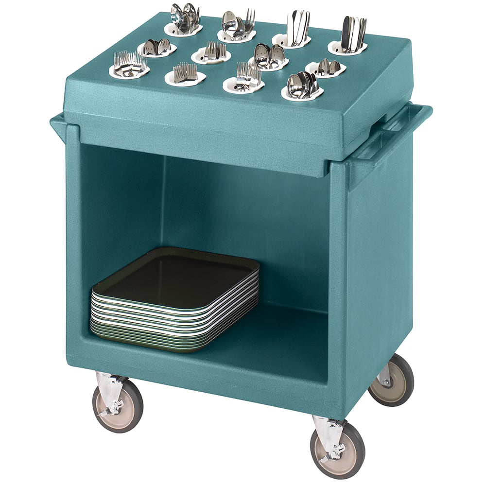 144-TDCR12401 Dish Cart & Cutlery Rack - 12 Compartment, Slate Blue