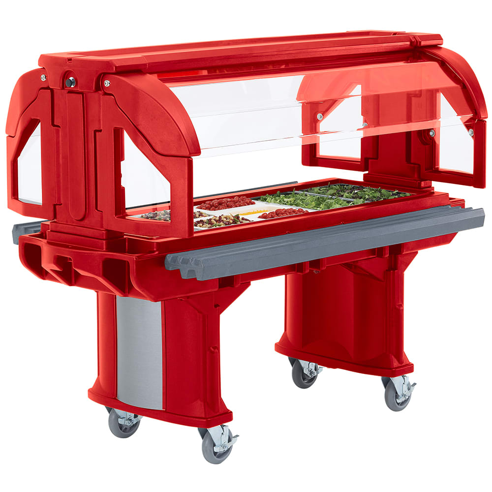 144-VBR6158 65 1/8" Versa Food Bar™ Cold Food Bar - (5) Pan Capacity, Floor Model, Hot Red